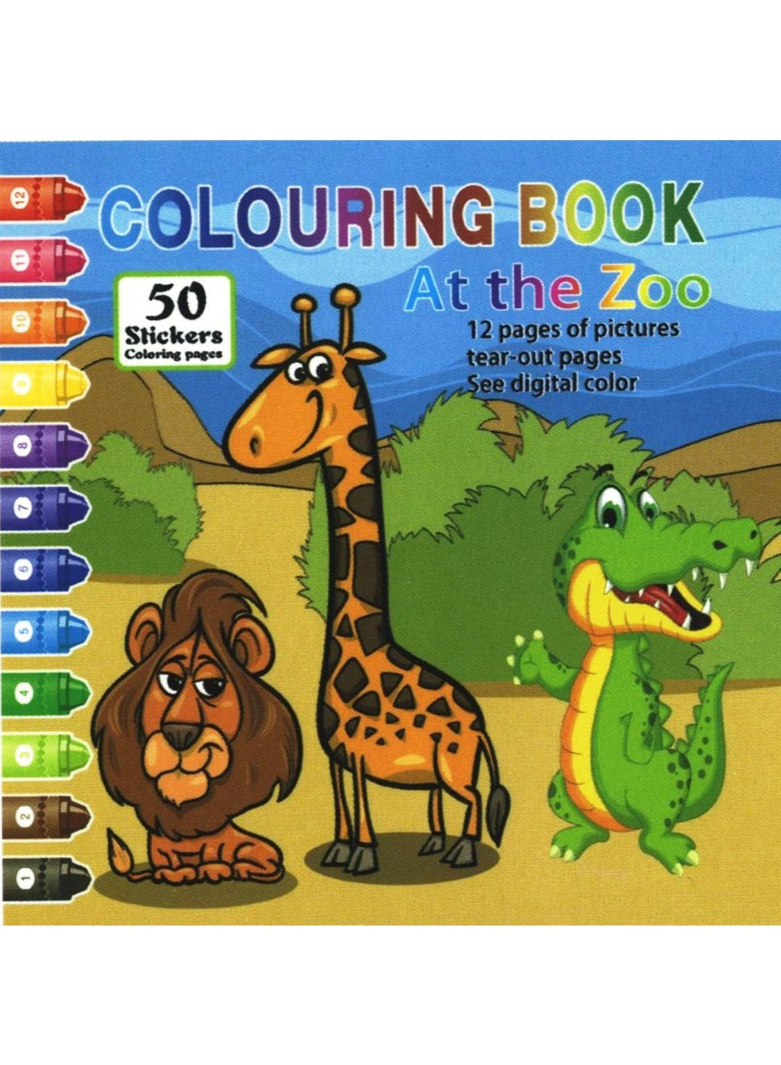 Coloring Book for Children: Zoo Animals Edition with Stickers