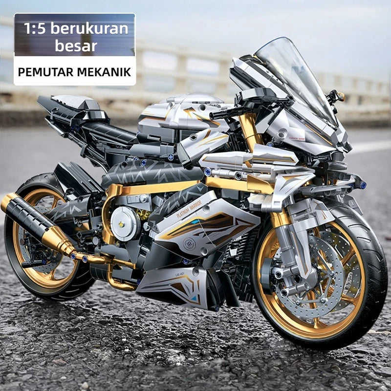 TOYLINX Alloy Motorcycle Desktop Decorations 2045PCS Racing Building Block Model Kid Toys Christmas Easter Festive Gift Giving