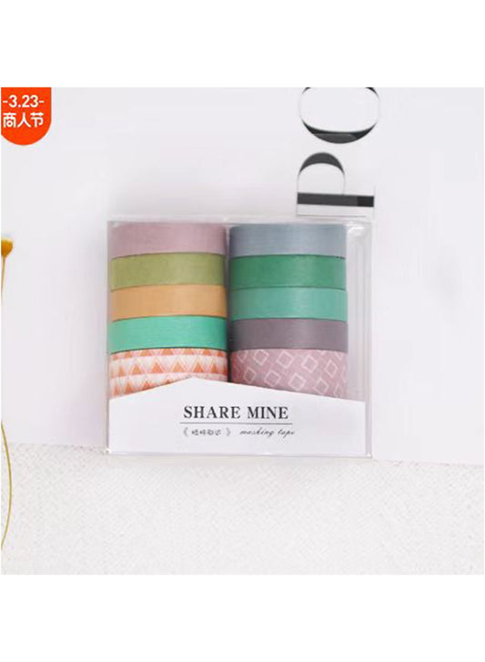 SHARE MINE Decorative Washi Tape Set Colorful Design for Crafts and Gift Wrapping