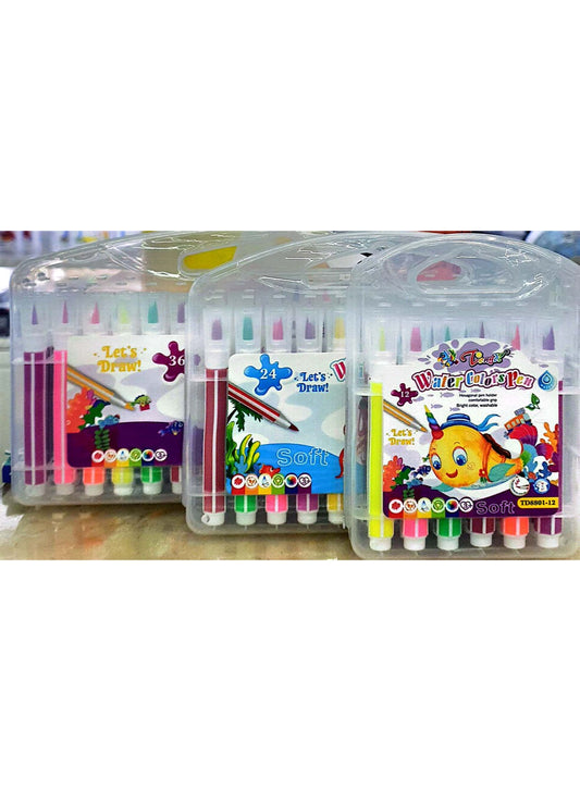 TONGDI Water Color Pen Set 12 Washable Markers for Kids