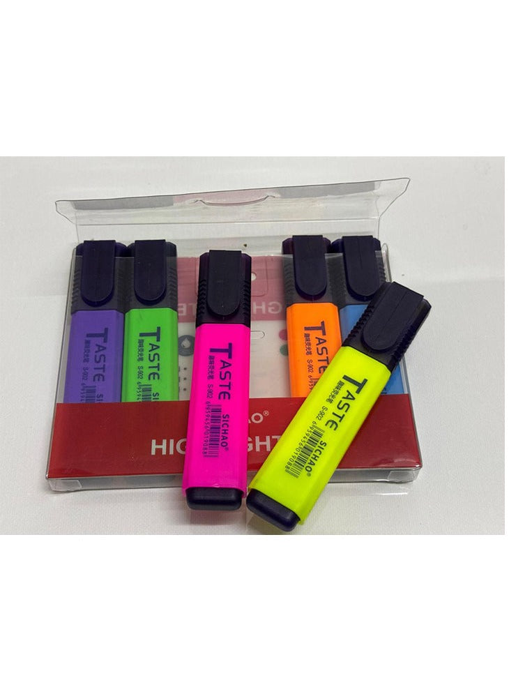 Aroma Bright Highlighter Pen Set - 6 Vibrant Colors for Studying, Office, and Creative Projects