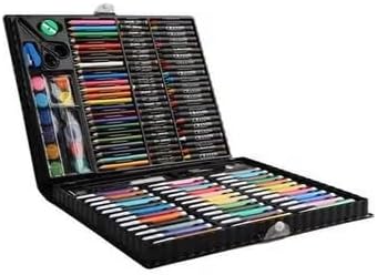 Creative Kids 150pcs Drawing Pencils Art Set for Kids, Crayons, Watercolors, Oil Pastels, Felt-tip pens, Erasers, Watercolor Pencils, Stapler, Pencil Sharpener with Drawing Tool in Gift Case