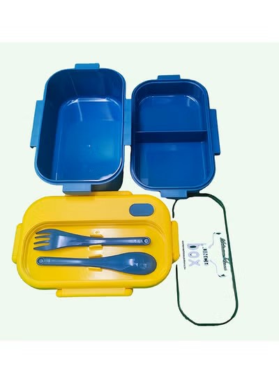Portable Lunch Box with Utensil Set and Insulated Travel Cup - Durable Leakproof and Lightweight Combo for School Office and Outdoor Use