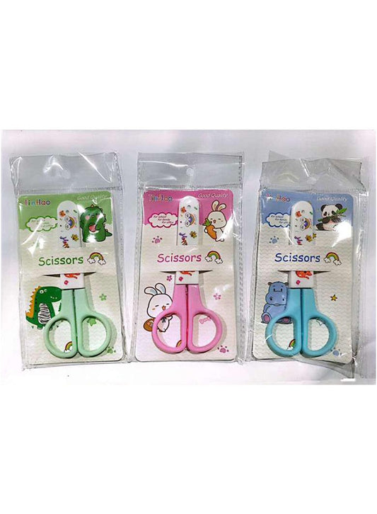 Kids Cartoon Scissors Set - 24-Piece Child-Safe Craft Scissors with Fun Cartoon Designs