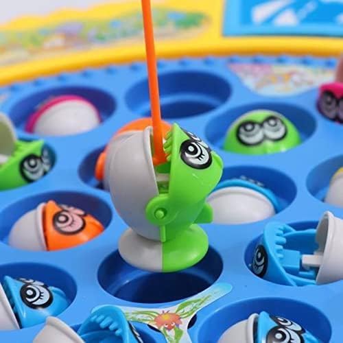 Aroma Pei Song Fishing Game for Kids – 24 Fish, 4 Players, Battery Operated Rotating Board Toy