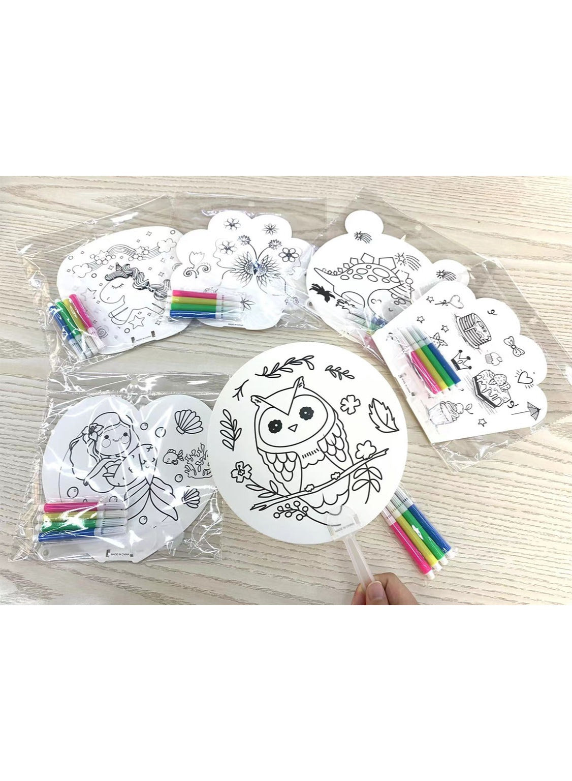 DIY Coloring Fan Kit – Creative Art Set for Kids with Markers