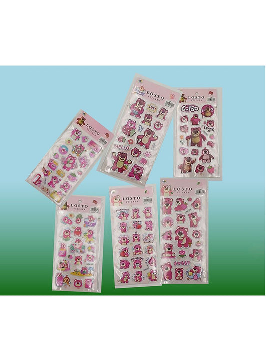 Cute Pink Bear Stickers for Scrapbooking and DIY Crafts – 6 Sheets Included