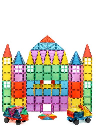 139 PCS Magnetic Tiles Building Blocks Set – DIY Creative STEM Kit for Kids with Bonus Car & Ferris Wheel Parts – Educational Magnet Blocks Toy with Storage Box