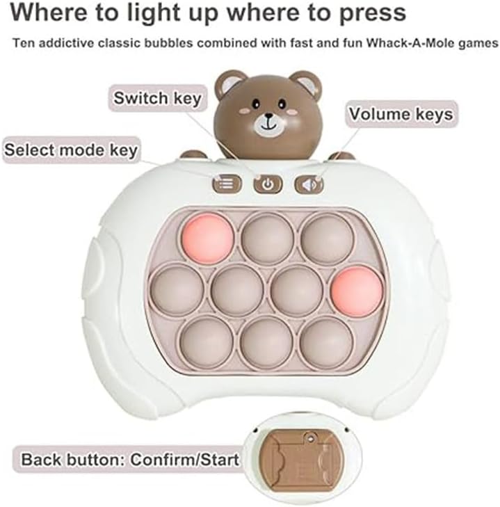 Aroma Electronic Light Up Handheld Pop Quick Push Game Console Electric Bubble Puzzle Game Machine Toy Fidget Toy For Children Kid