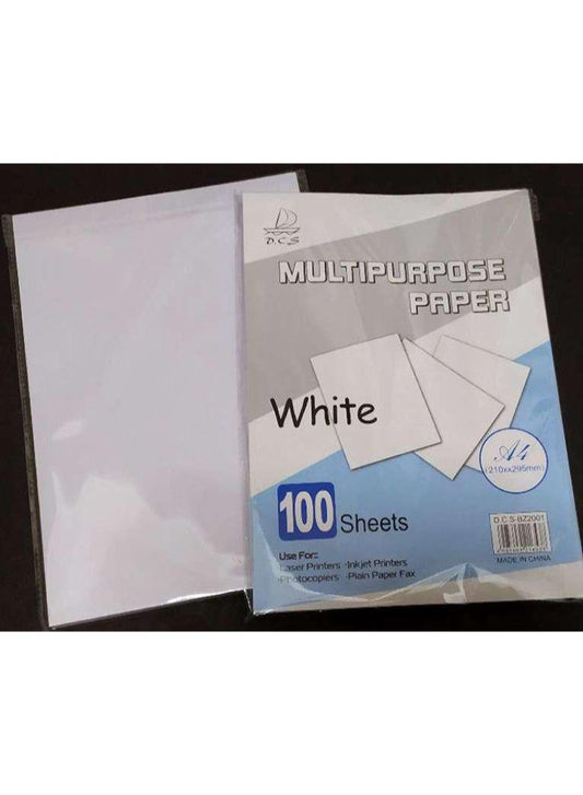 High-Quality 100 Sheets A4 White Paper for Printing, Copying & Photocopying - Perfect for Everyday Use