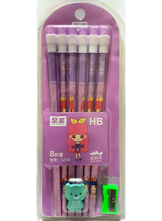 Premium HB Pencil Set for Kids Cute Design with Bonus Tools