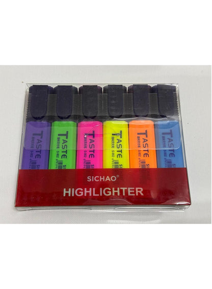 Aroma Bright Highlighter Pen Set - 6 Vibrant Colors for Studying, Office, and Creative Projects