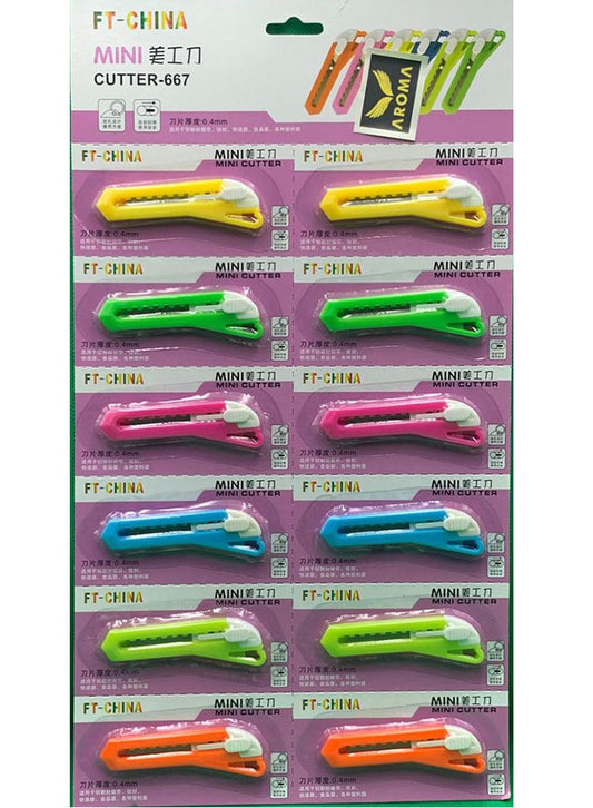 China Durable Mini Cutters - Assorted Colors, Set of 12 | Compact and Handy Utility Blades
