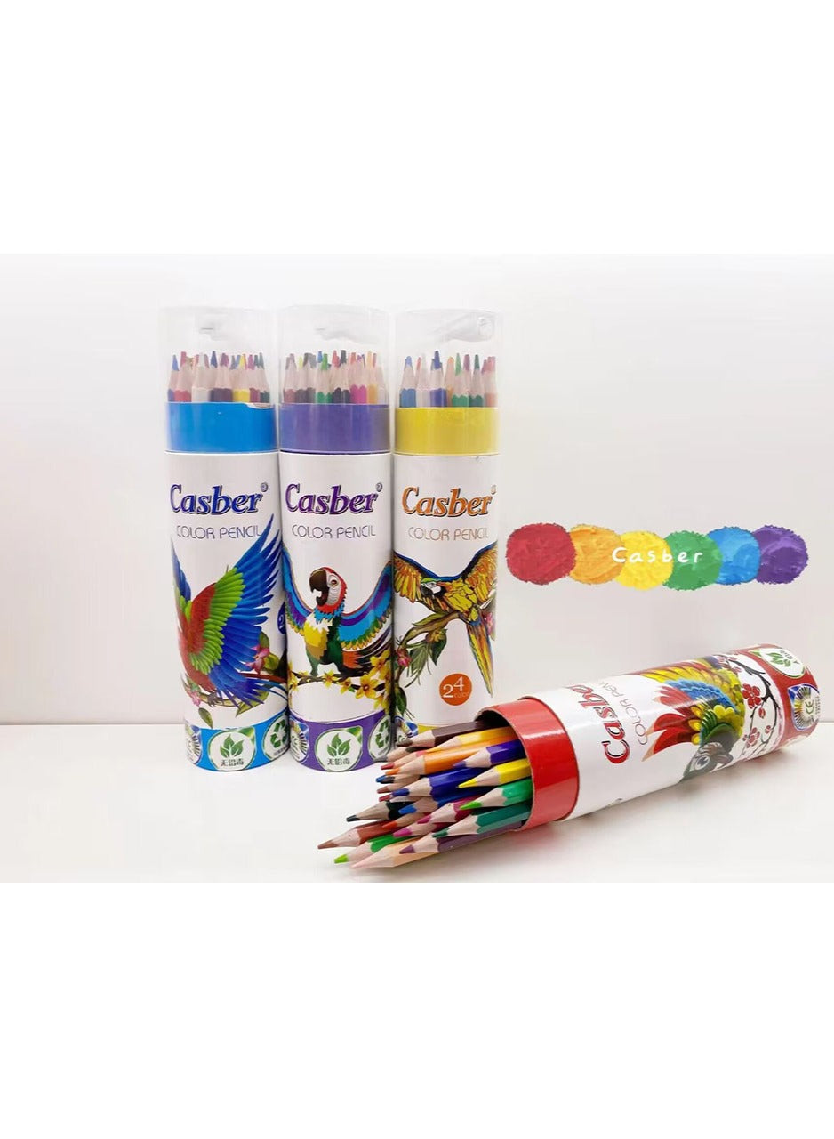 Casber Premium Color Pencils – 24 Vibrant Shades in a Stylish Tube