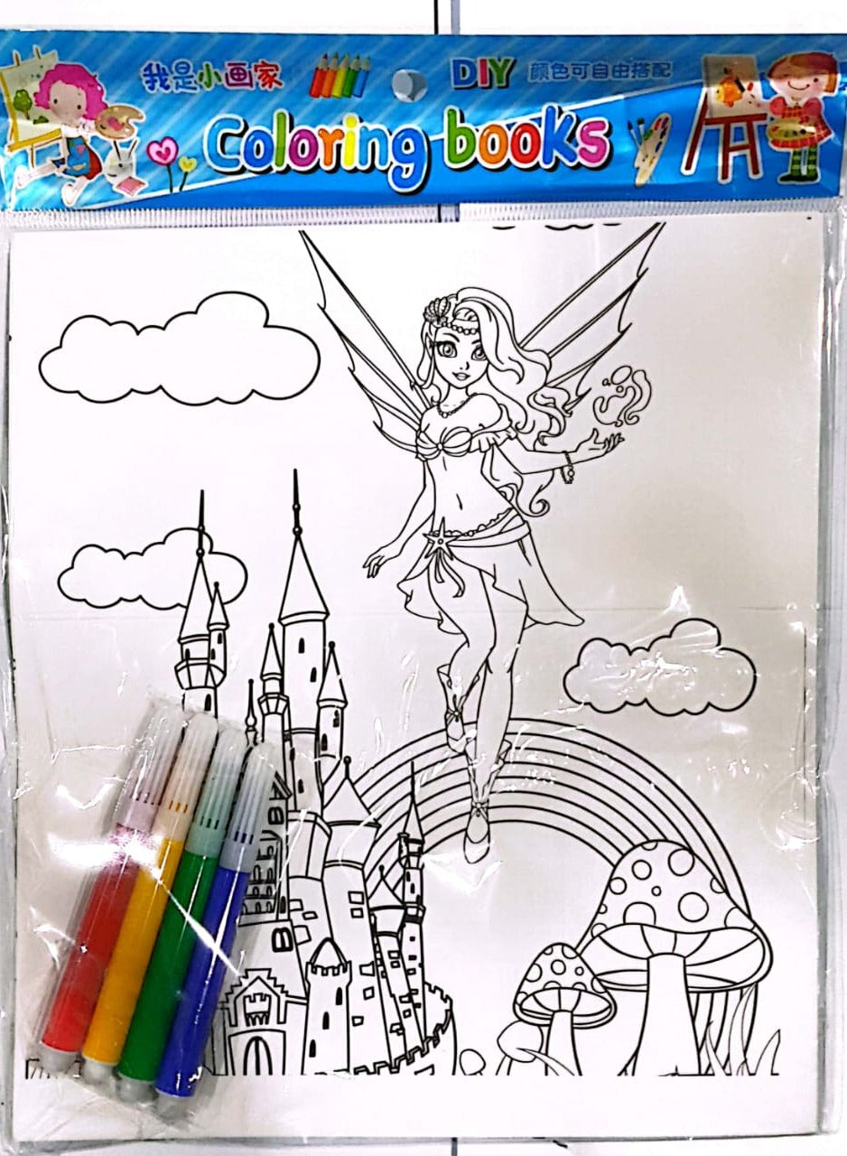 Coloring Book Fairy and Castle Designs with Free Colors Children's Coloring Book