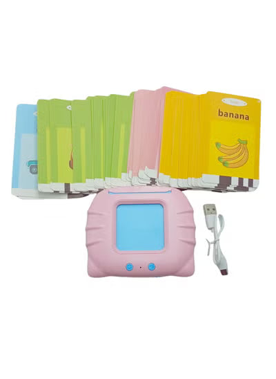 قارئ بطاقات فلاش تفاعلي من أروما مع ١١٢ بطاقة للأطفال - لعبة تعليمية ممتعة لتعلم مفردات اللغة الإنجليزية