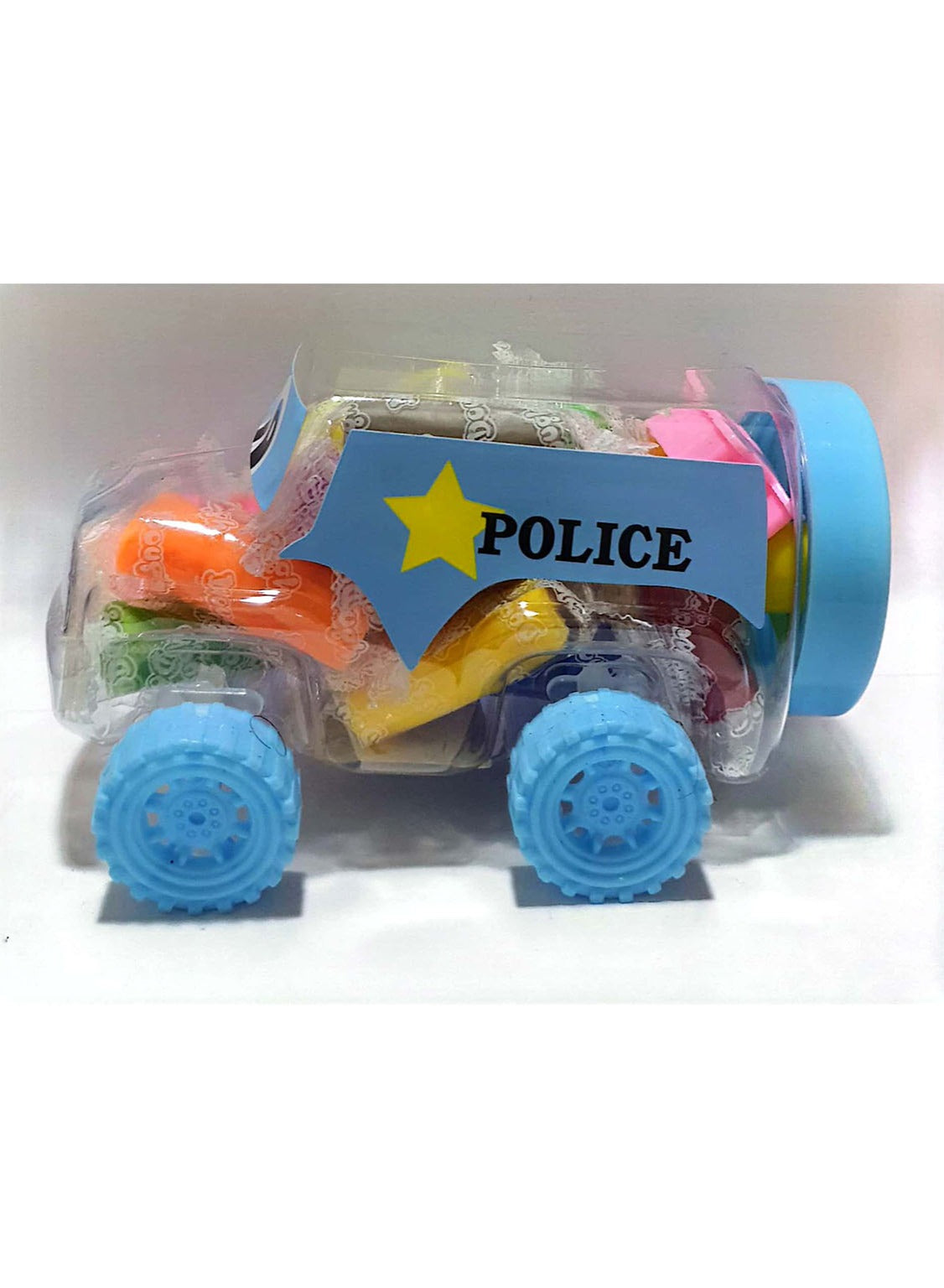 شاحنة تخزين ألعاب الأطفال - تصميم سيارة شرطة مليئة بالألعاب الملونة