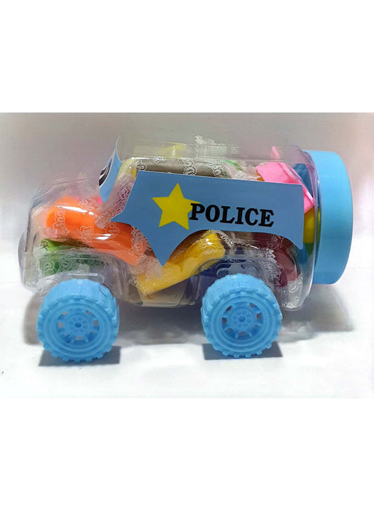 شاحنة تخزين ألعاب الأطفال - تصميم سيارة شرطة مليئة بالألعاب الملونة