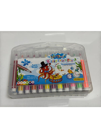 TONGDI Watercolor Pen Set - 24 Washable Markers for Kids and Artists