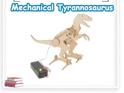 نموذج خشبي مصنوع يدويًا، ألعاب تركيب ذاتي، روبوت تيرانوصور يتم التحكم فيه عن بعد، ألعاب تعليمية، مجموعة تجارب علمية، ألعاب ألغاز تكنولوجية للأطفال
