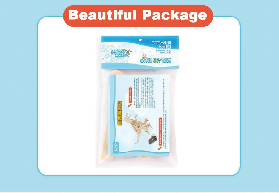 نموذج خشبي مصنوع يدويًا، ألعاب تركيب ذاتي، روبوت تيرانوصور يتم التحكم فيه عن بعد، ألعاب تعليمية، مجموعة تجارب علمية، ألعاب ألغاز تكنولوجية للأطفال