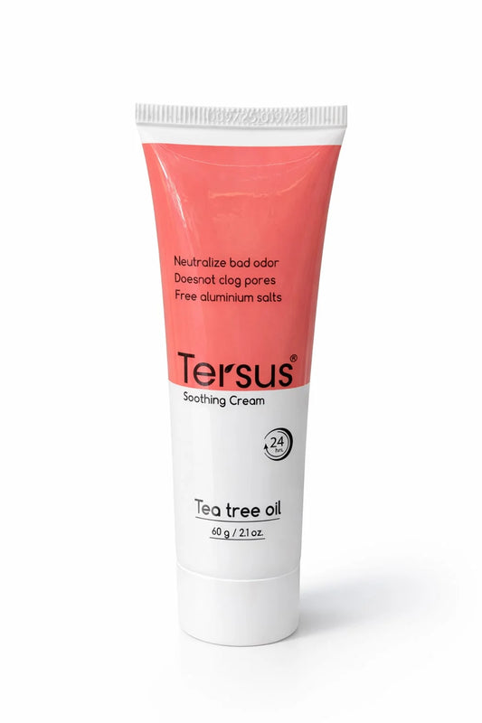 Tersus Deodorant Cream  Gentle Aluminum-Free Deodorant with Zinc Oxide & Tea Tree Oil for Odor Control - 60 g