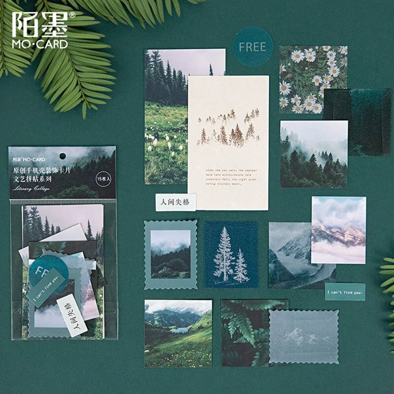 15 قطعة من مجلة Ins Star Moon Craft Paper Junk Journal