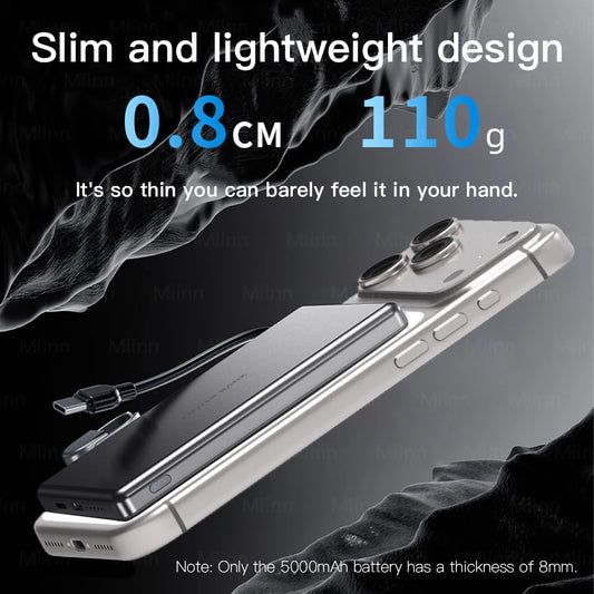10000mAh Ultra Slim Power Bank for MagSafe,Magnetic Wireless Powerbank Fast Charger Thin Portable Battery For iPhone 17 16 15 12