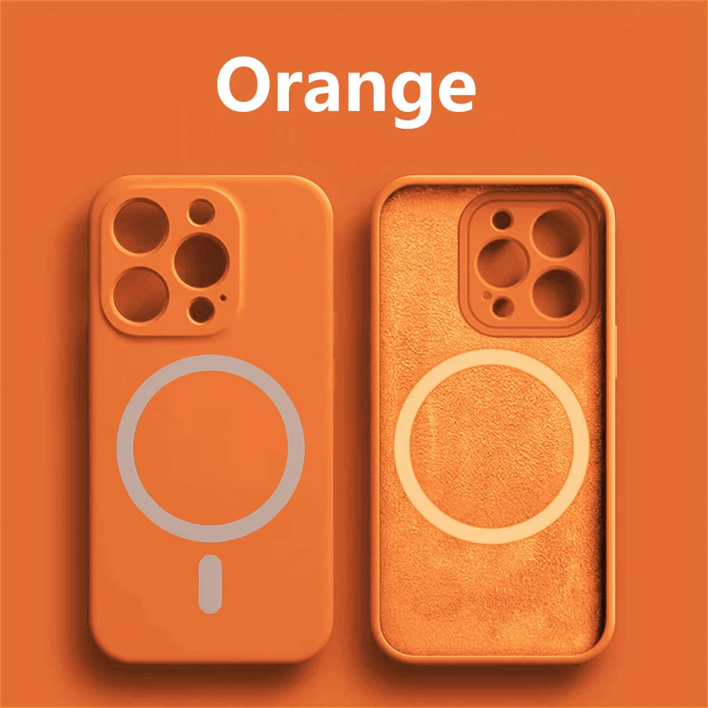 Magnetic Liquid Silicone Cover For Magsafe Case Iphone 14 13 12 Mini 11 Pro Max 7 8 Plus Se 2020 Xr Xs X Camera Precision Hole