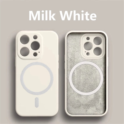 Magnetic Liquid Silicone Cover For Magsafe Case Iphone 14 13 12 Mini 11 Pro Max 7 8 Plus Se 2020 Xr Xs X Camera Precision Hole