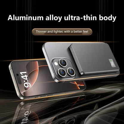 بطارية لينوفو المغناطيسية المحمولة بسعة 500000 مللي أمبير، تدعم الشحن اللاسلكي السريع بقوة 22.5 واط، بطارية خارجية متوافقة مع MagSafe لأجهزة iPhone وSamsung