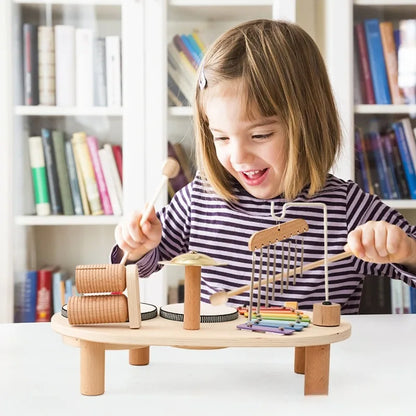 Wooden Musical Instruments Toys for Kids Xylophone Drum Aeolian Bells Percussion Baby Montessori Educational Toys Birthday Gifts