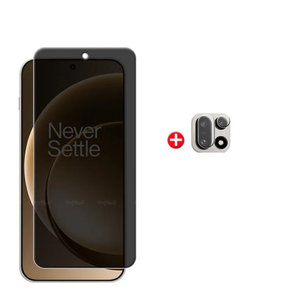 واقي شاشة زجاجي 6 في 1 لهاتف ون بلس 15، واقي شاشة زجاجي مقوى لحماية الخصوصية، مقاوم للتجسس بدرجة صلابة 9H، واقي عدسة زجاجي لهاتف ون بلس 15