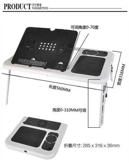 laptop desk for bed Multi functional adjustable table usb Cooling fan Portable folding adjustable laptop table lap desk