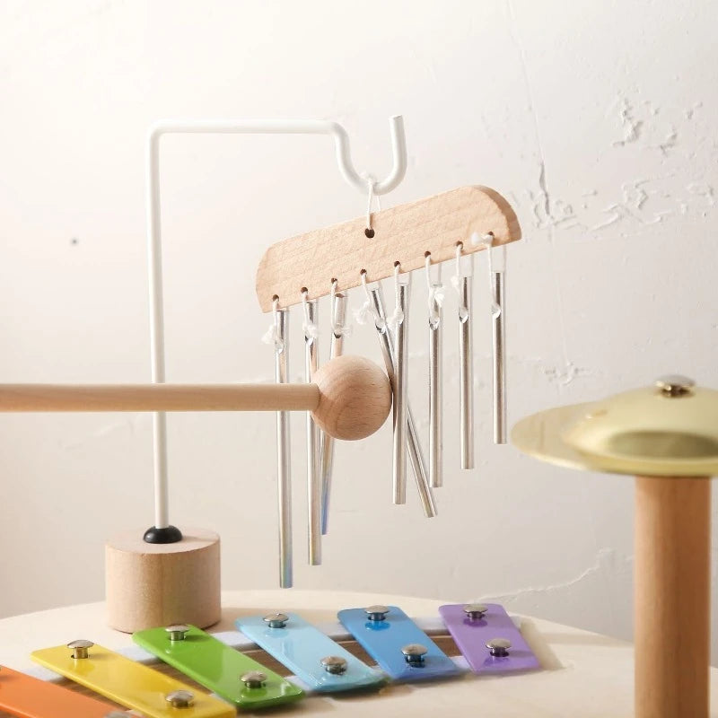 Wooden Musical Instruments Toys for Kids Xylophone Drum Aeolian Bells Percussion Baby Montessori Educational Toys Birthday Gifts