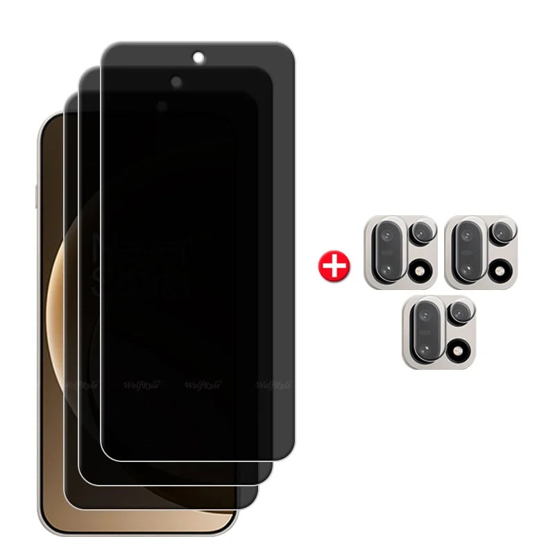 واقي شاشة زجاجي 6 في 1 لهاتف ون بلس 15، واقي شاشة زجاجي مقوى لحماية الخصوصية، مقاوم للتجسس بدرجة صلابة 9H، واقي عدسة زجاجي لهاتف ون بلس 15