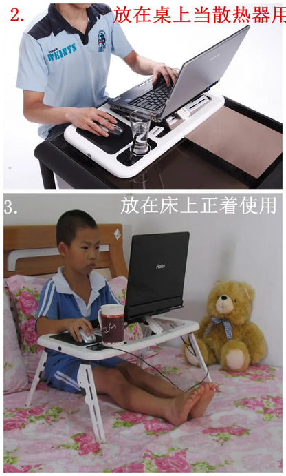 laptop desk for bed Multi functional adjustable table usb Cooling fan Portable folding adjustable laptop table lap desk