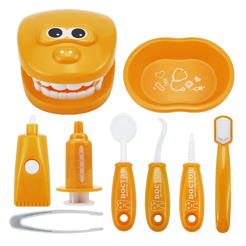 Children Montessori Toys Parent-child Interaction For Girl Boy Dentist Check Teeth Model Doctors Role Play Baby Kid Learning Toy