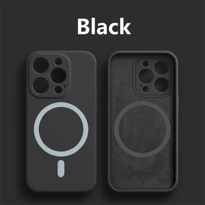 Magnetic Liquid Silicone Cover For Magsafe Case Iphone 14 13 12 Mini 11 Pro Max 7 8 Plus Se 2020 Xr Xs X Camera Precision Hole