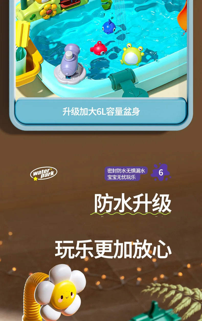 ألعاب مطبخ للأطفال، ألعاب كهربائية ممتعة، ألعاب مائية، حوض غسيل، صيد الأسماك، غسيل الأطباق، ألعاب منزلية، ألعاب تقمص الأدوار، ألعاب تعليمية مبكرة للأطفال.