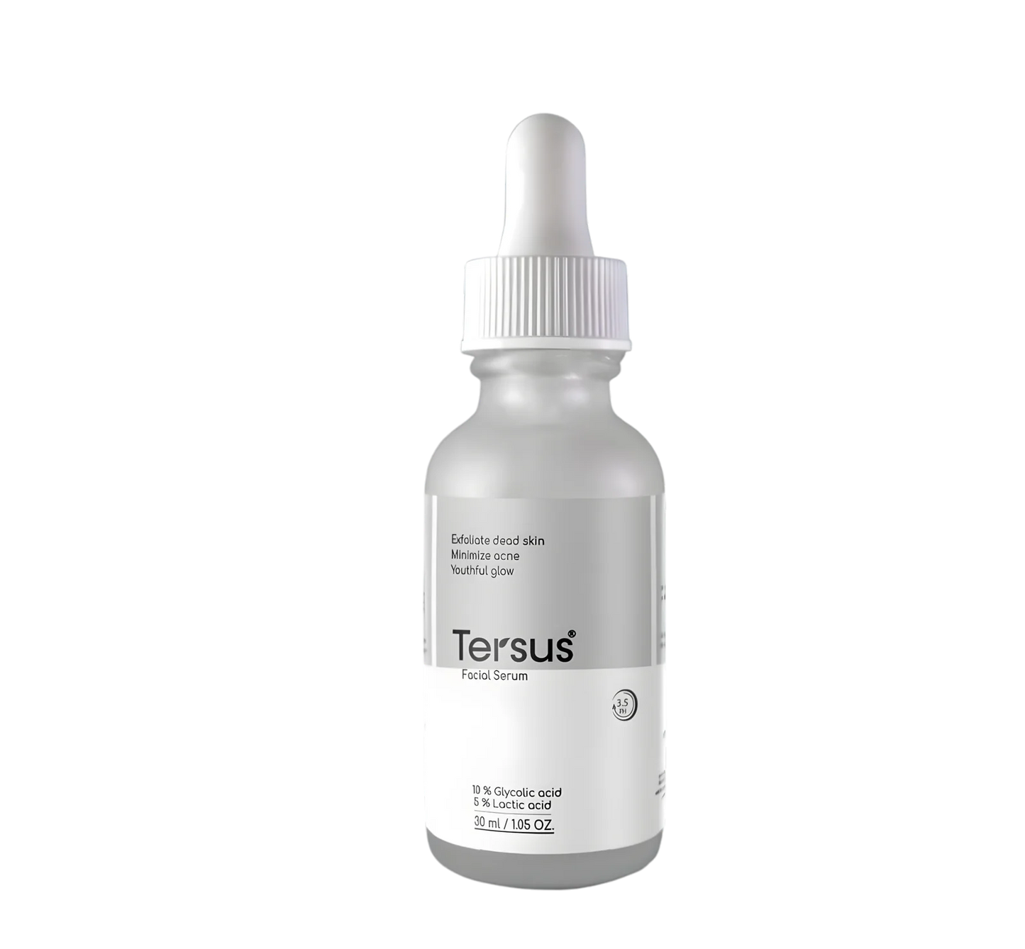 Tersus Glycolic Acid Serum 10%  AHA Exfoliating & Skin Brightening Serum with Lactic Acid & Hyaluronic Acid - 30 ml