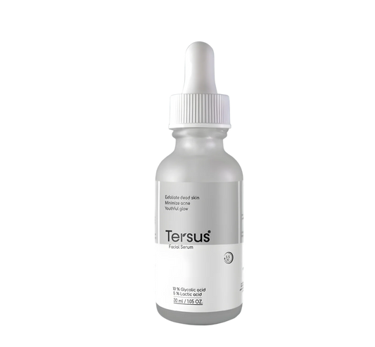 Tersus Glycolic Acid Serum 10%  AHA Exfoliating & Skin Brightening Serum with Lactic Acid & Hyaluronic Acid - 30 ml