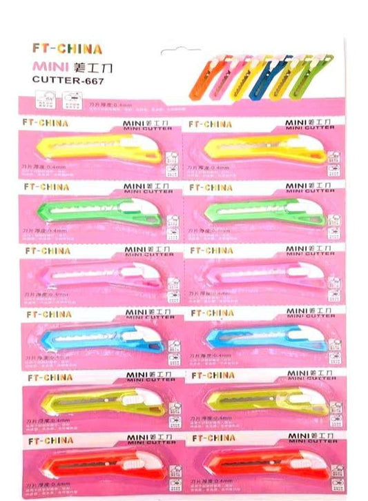 Mini Cutter Card Set - Pack of 12 Precision Utility Knives for Crafting and Everyday Use