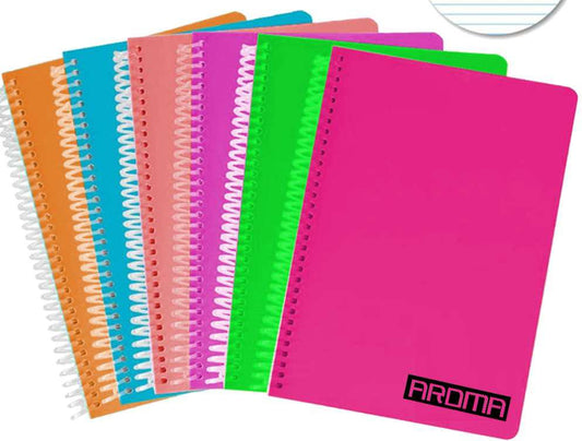 AROMA A4 Notebook – Plastic Wire Binding, 100 Sheets, 5-Square Grid, Durable & Stylish