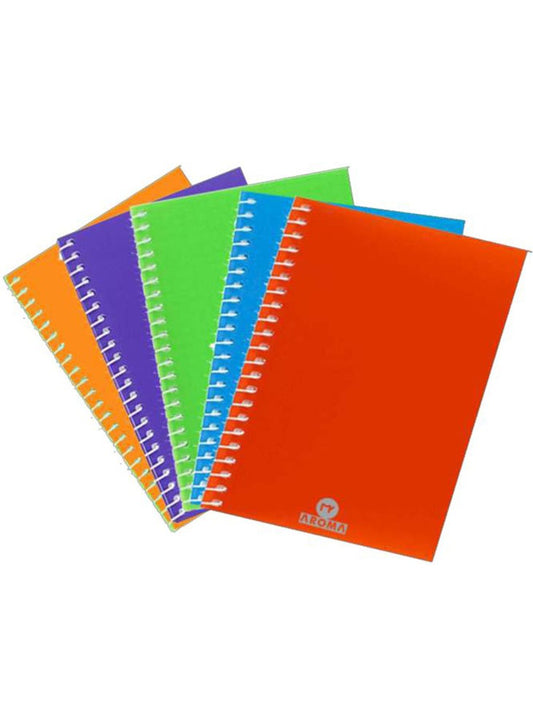 AROMA A4 Spiral Notebook - 100 Sheets, Durable PP Cover, Multicolor Wire-Bound for School, Office, and Personal Use