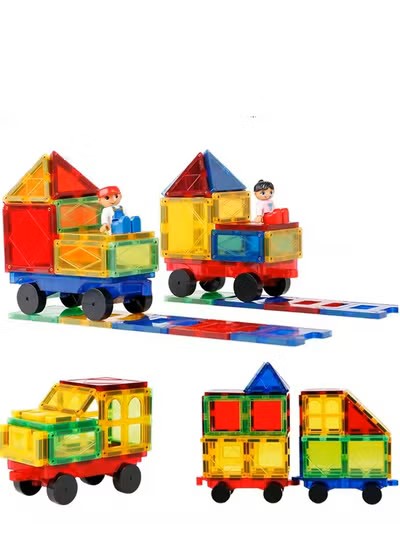 139 PCS Magnetic Tiles Building Blocks Set – DIY Creative STEM Kit for Kids with Bonus Car & Ferris Wheel Parts – Educational Magnet Blocks Toy with Storage Box