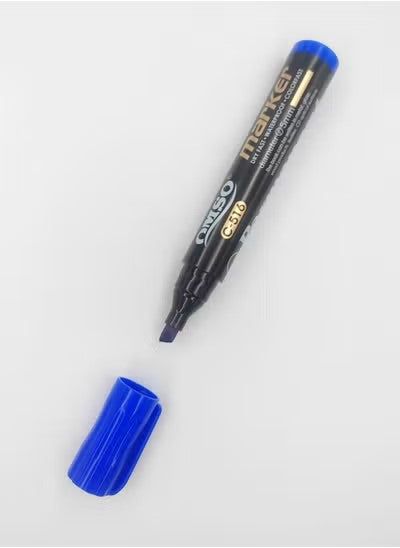 OMSONS Permanent Marker Pen Set - Black & Blue Ink (4 Pack) | Waterproof, Quick-Dry, Multi-Surface Use