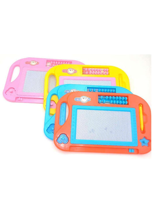Colorful Magnetic Drawing Board for Kids - Educational Toy with Abacus & Stamps | Portable Doodle Board | Erasable Screen | Multicolor Magic Sketch Board - Perfect for Early Learning & Creativity (22x32 cm)